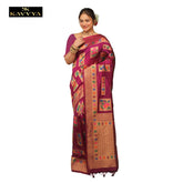 Kavvya Purple Soft & Lightweight Raw Silk Weaving Saree - KAVVYA